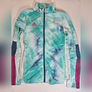 Adidas Womens Tie-Dye Jacket‎ XS Windbreaker Moisture Wicking Activewear